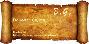 Dobosi Gejza névjegykártya